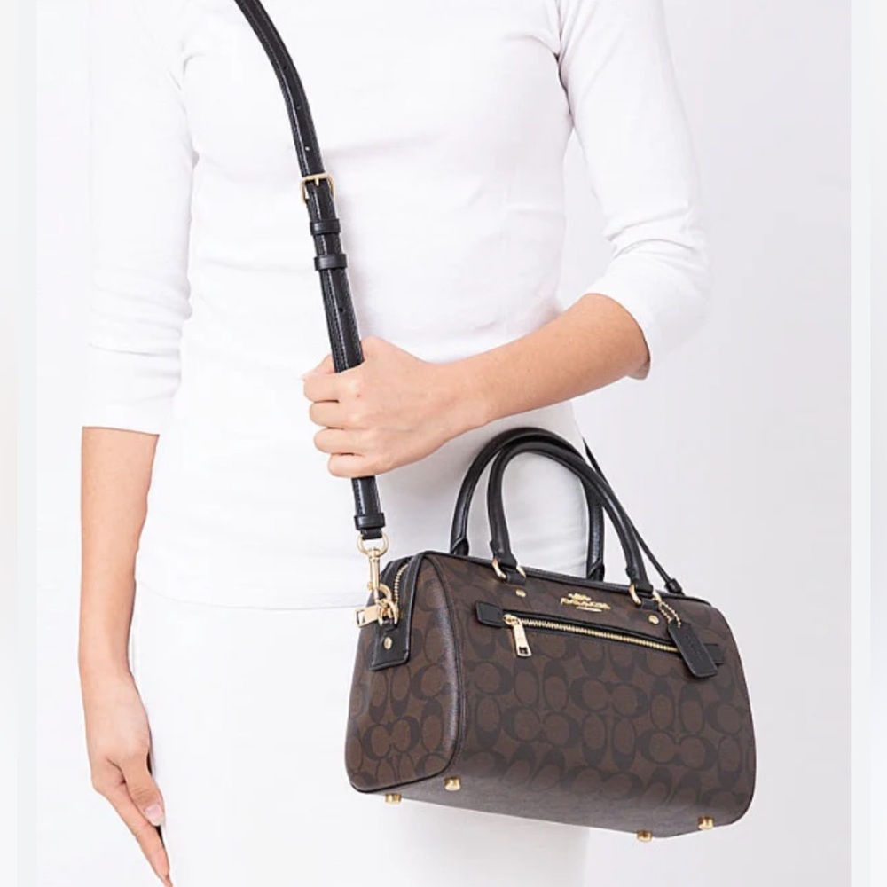 Coach Rowan Satchel Bag In Signature Canvas NWT
